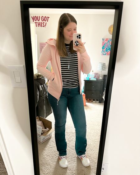 Casual Friday outfit! 💕 my exact colors might not be available anymore, but I linked the style! 

Lululemon. Nobull. Denim jeans. Pastel pink. 

#LTKcurves #LTKshoecrush #LTKunder50