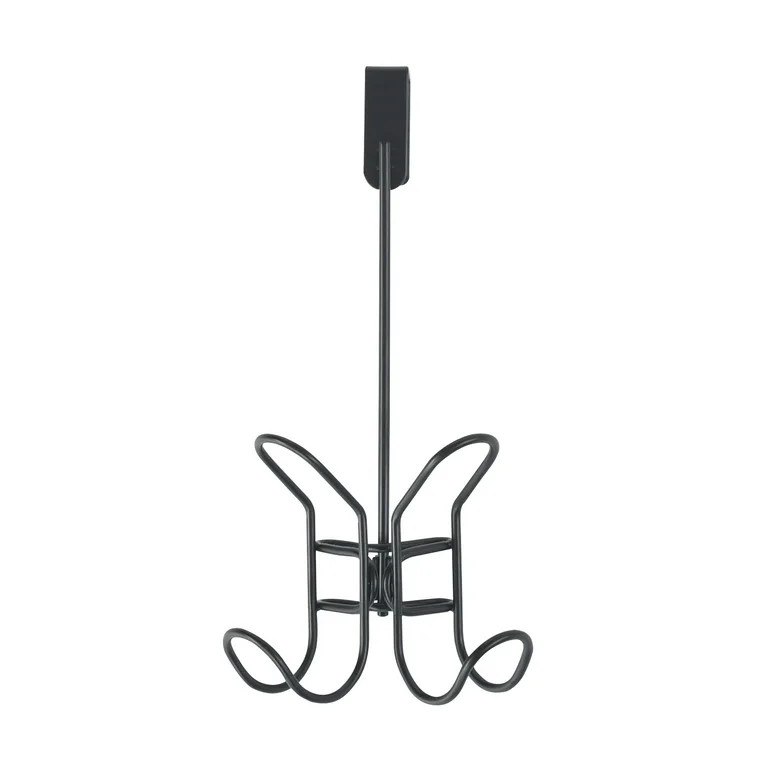 Mainstays Over The Door Double Metal Hook, Black | Walmart (US)