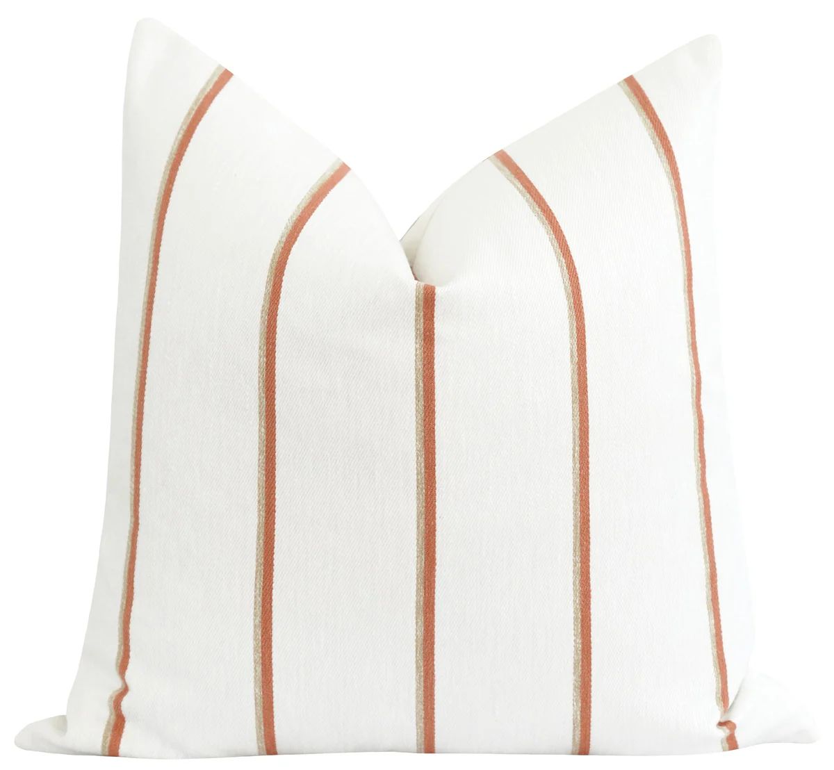 Maxine Terracotta Woven Stripe Pillow | Land of Pillows
