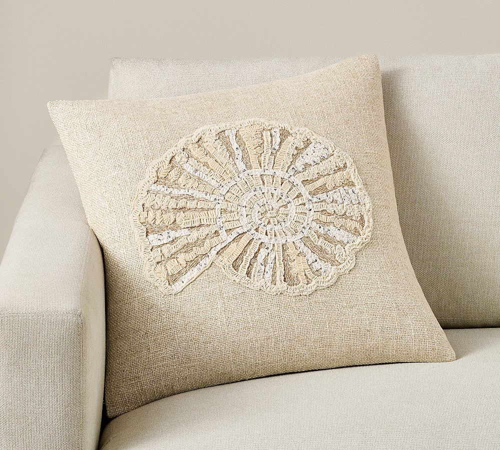 Spiral Shell Textured Pillow | Pottery Barn (US)