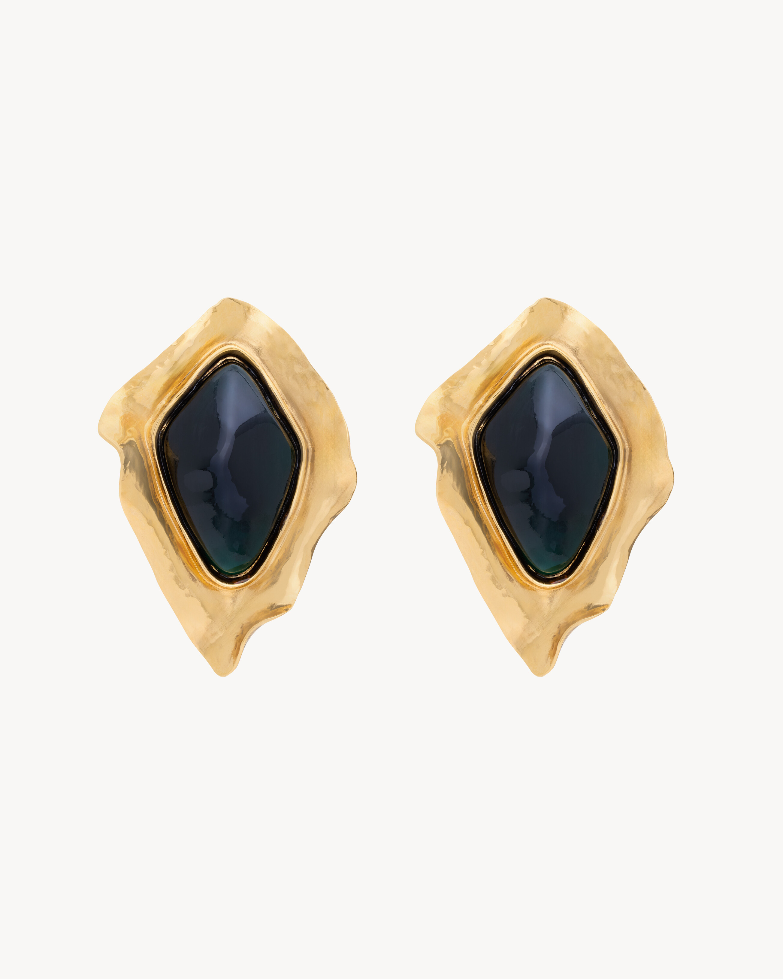 cabochon earrings in resin and metal | Saint Laurent Inc. (Global)