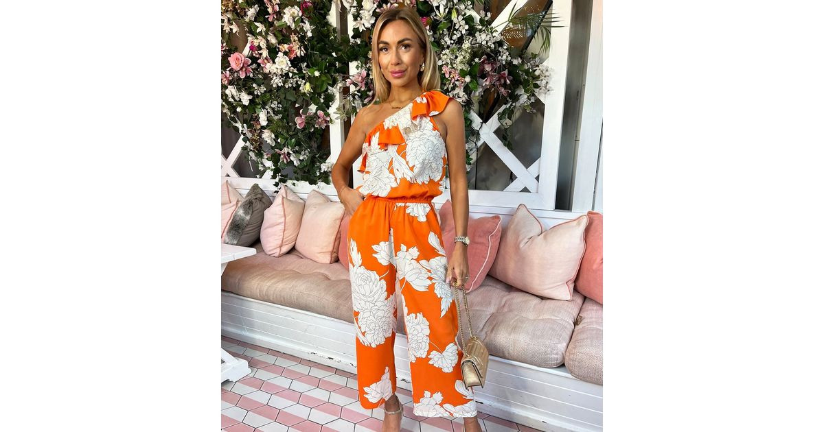 AX Paris Ruffle One Shoulder Jumpsuit  | New Look | New Look (UK)