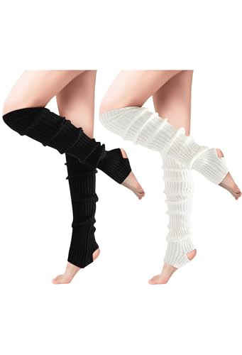 Pleneal 2 Pairs Leg Warmers - Leg Warmers for Women Soft Warm Knitted Leg Warmers for 80s Party, Yoga, Ballet & Dance | Amazon (US)