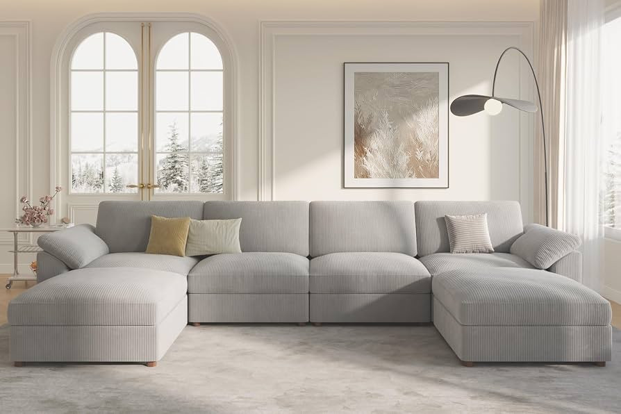 EASE MOOSE Modular Sectional Sofa,Oversized U Shape Sectional Couch with Ottoman,Wide Deep Modula... | Amazon (US)