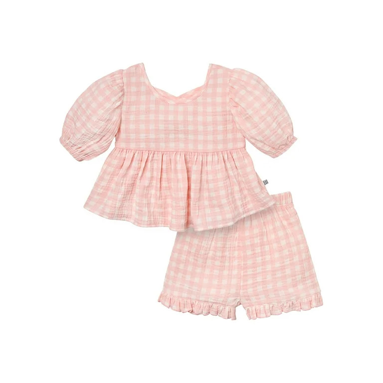 Modern Moments Toddler Girl Puff Sleeve Short Set, 2-Piece, Sizes 12M-5T | Walmart (US)