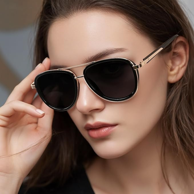 FEISEDY Retro Polarized Aviator Sunglasses for Women Men Vintage Square Sunglass With Classic Sty... | Amazon (US)