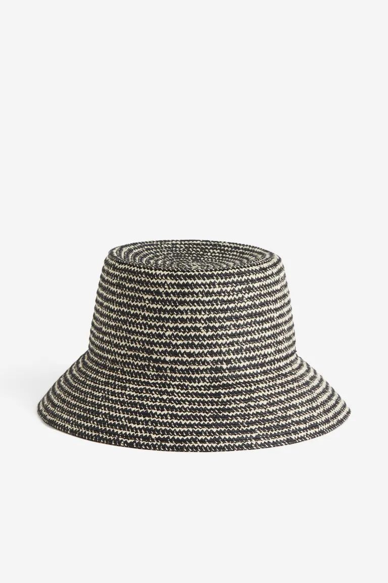 Straw Bucket Hat - Black melange - Ladies | H&M US | H&M (US + CA)