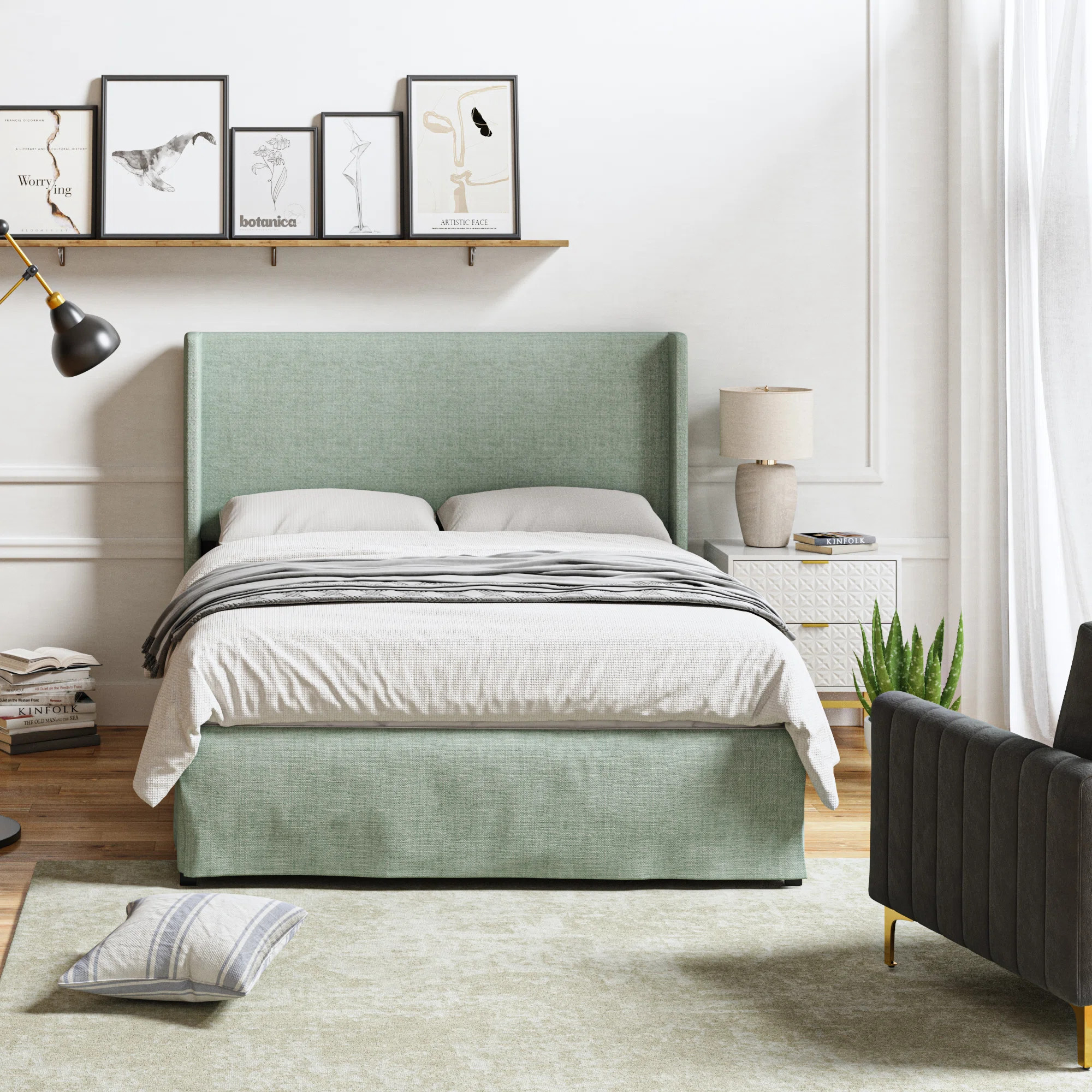 Carlyon Upholstered Platform Bed with Washable Slipcover and Under-bed Storage | Wayfair North America