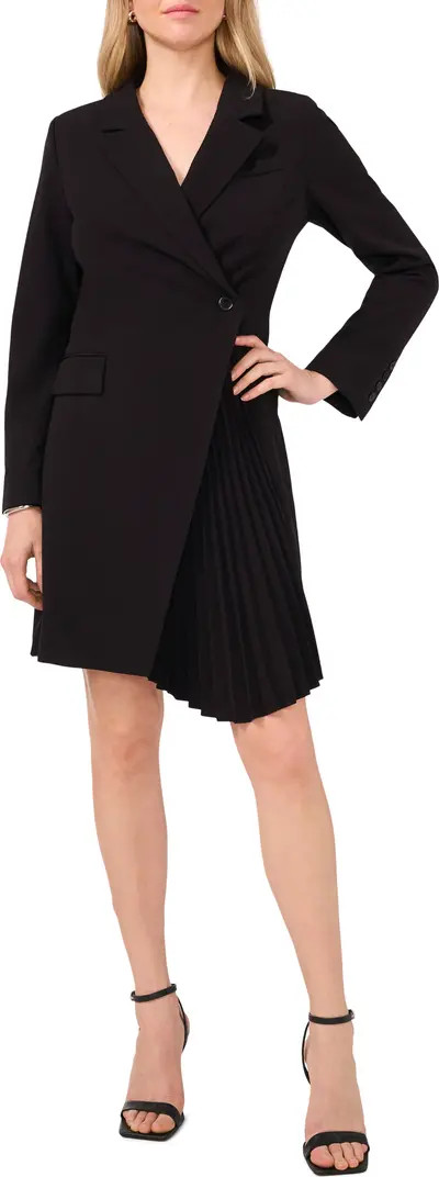 Halogen® Pleated Long Sleeve Asymmetric Blazer Dress | Nordstrom | Nordstrom