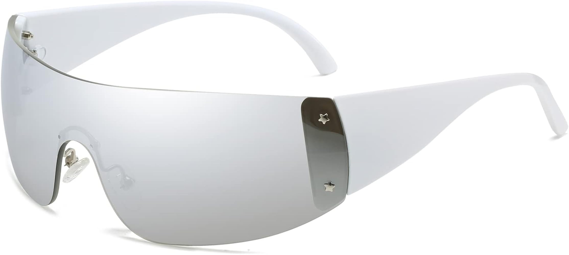 AIEYEZO Rimless Y2K Sunglasses Women Men Oversized Fashion Wrap Around Frameless Sun Glasses | Amazon (US)