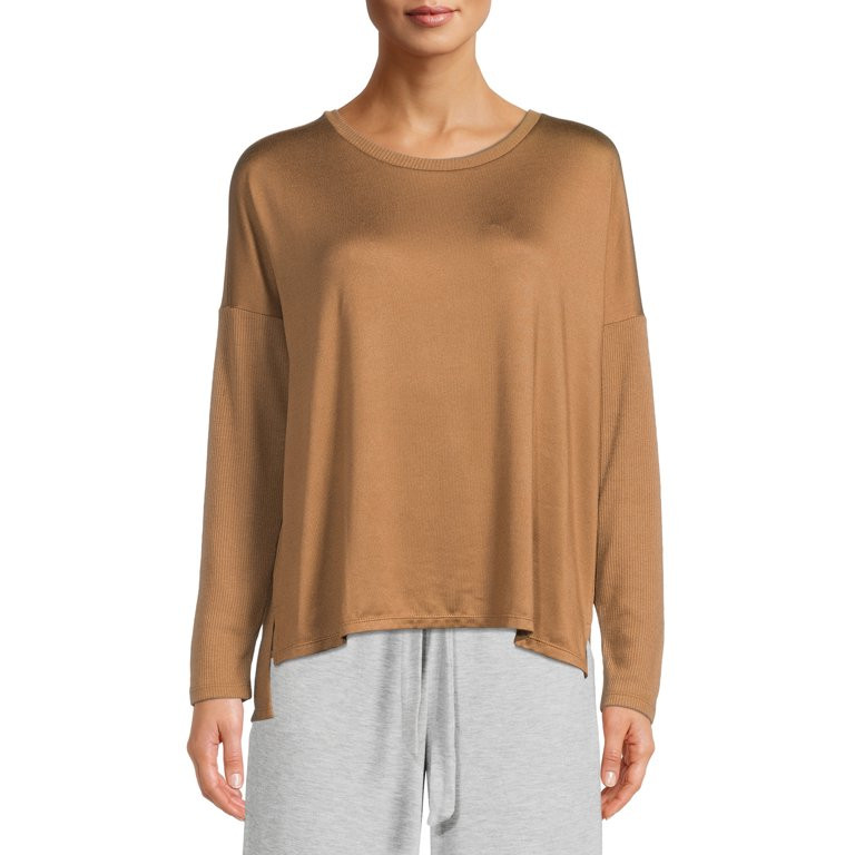 Joyspun Women’s and Women’s Plus Hacci Solid Sleep Top, Sizes up to 3X - Walmart.com | Walmart (US)