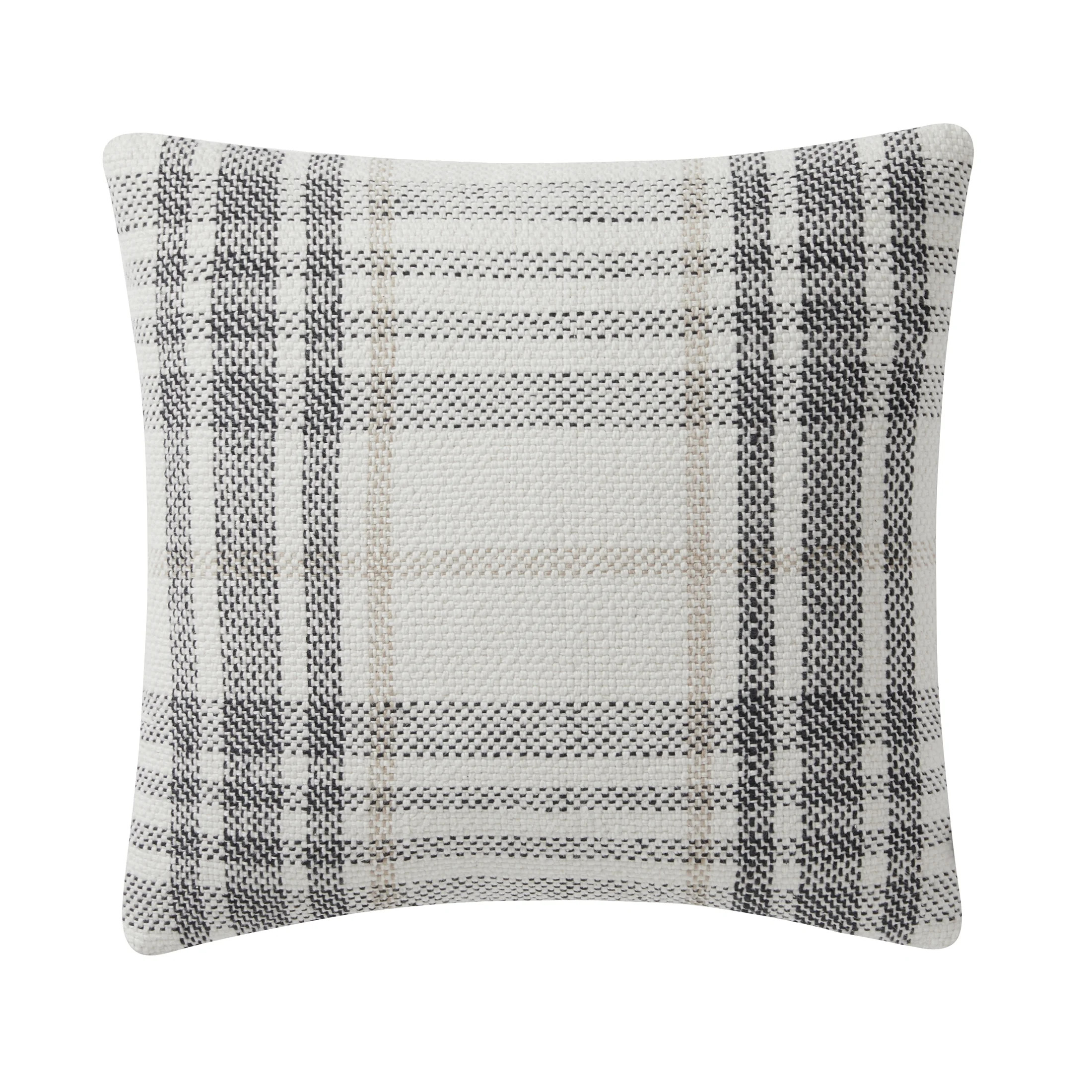 My Texas House Aurelia 20" x 20" Black Plaid Cotton Decorative Pillow Cover - Walmart.com | Walmart (US)
