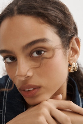 Textured Huggie Hoops | Anthropologie (US)