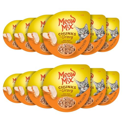 Meow Mix Chunks in Gravy Wet Cat Food, Chicken Breast, 2.75 Ounce (Pack of 12) | Amazon (US)