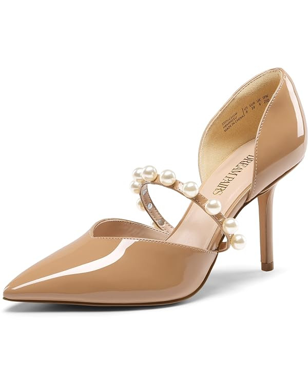 DREAM PAIRS Women's Closed Toe High Heels Stiletto Pointed Toe Strappy Pearl Elegant D'Orsay Dres... | Amazon (US)