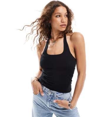 COLLUSION halter top with piping detail in black | ASOS | ASOS (Global)