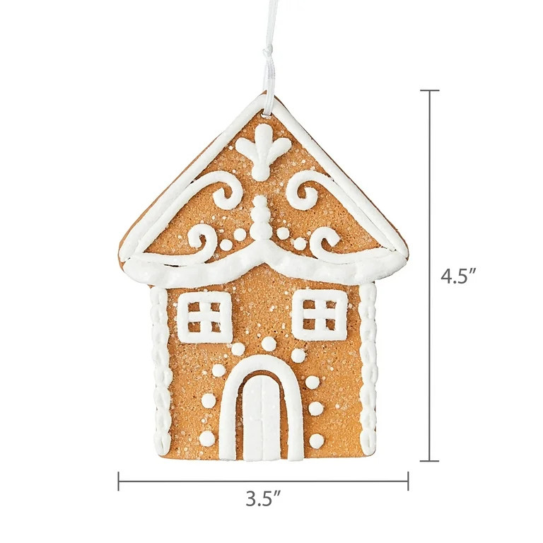 Multicolor Clay Dough Gingerbread House Christmas Ornament, 4.5", by Holiday Time | Walmart (US)