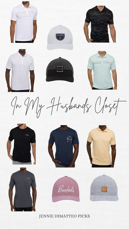 Clothes in my husbands closet. Men’s T-shirts. Men’s hats.  Men’s polo shirts. Men’s golf attire. Gifts for men. 

#LTKfindsunder50 #LTKmens #LTKfamily