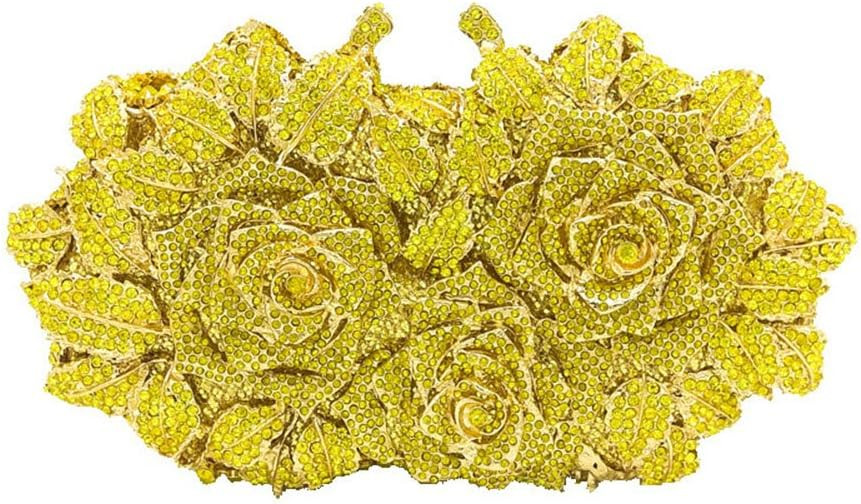 Boutique De FGG Dazzling Flower Evening Bags For Women Formal Party Rhinestone Handbags Wedding C... | Amazon (US)