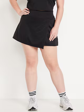 High-Waisted PowerSoft Faux-Wrap Skort | Old Navy (US)