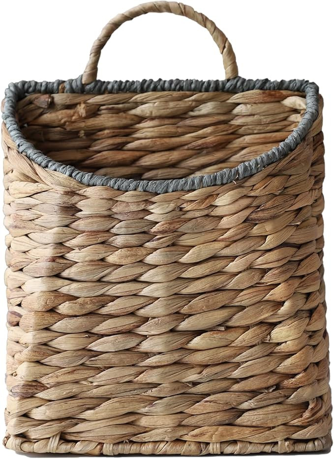 GYASVWU Woven Hanging Basket Water Hyacinth Hanging Wall Basket Wicker Handmade Baskets for Garde... | Amazon (US)