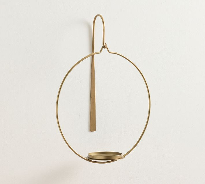 Alma Modern Wall Candleholder: Bronze: Taper Holder | Pottery Barn (US)
