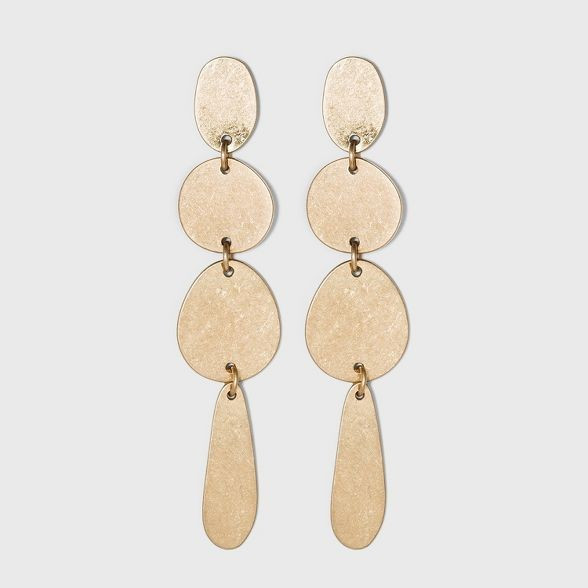 Worn Gold and Brushed Brass Mixed Shape Drop Earrings - Universal Thread™ Gold | Target