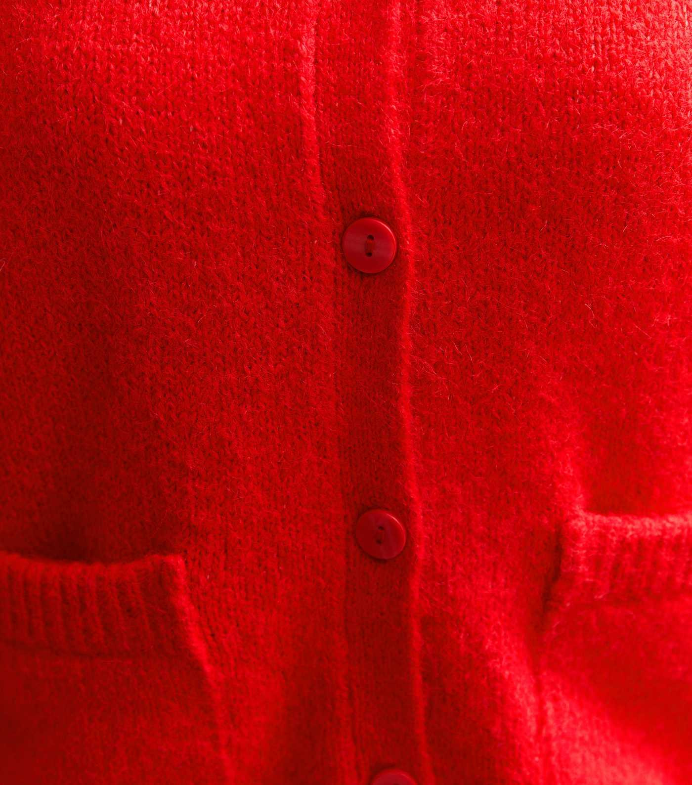 Bright Red Double Pocket Textured Knit Cardigan | New Look | New Look (UK)