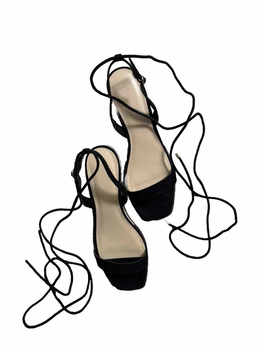 NEW Charles & Keith Open Toe Wedges Straps Sandals Black Box SZ 38 French Style | eBay US