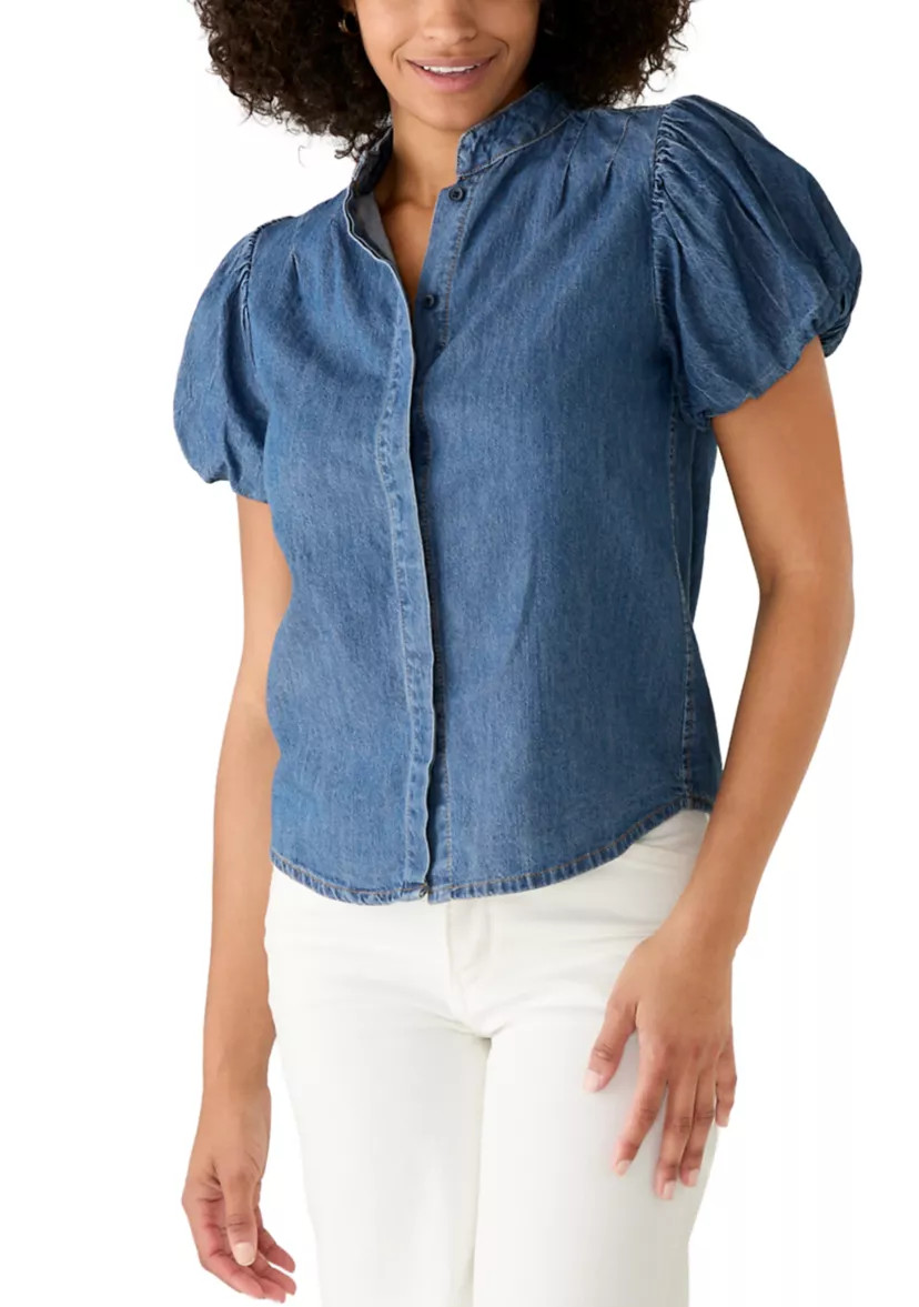 Women's Puff Sleeve Denim Top | Belk