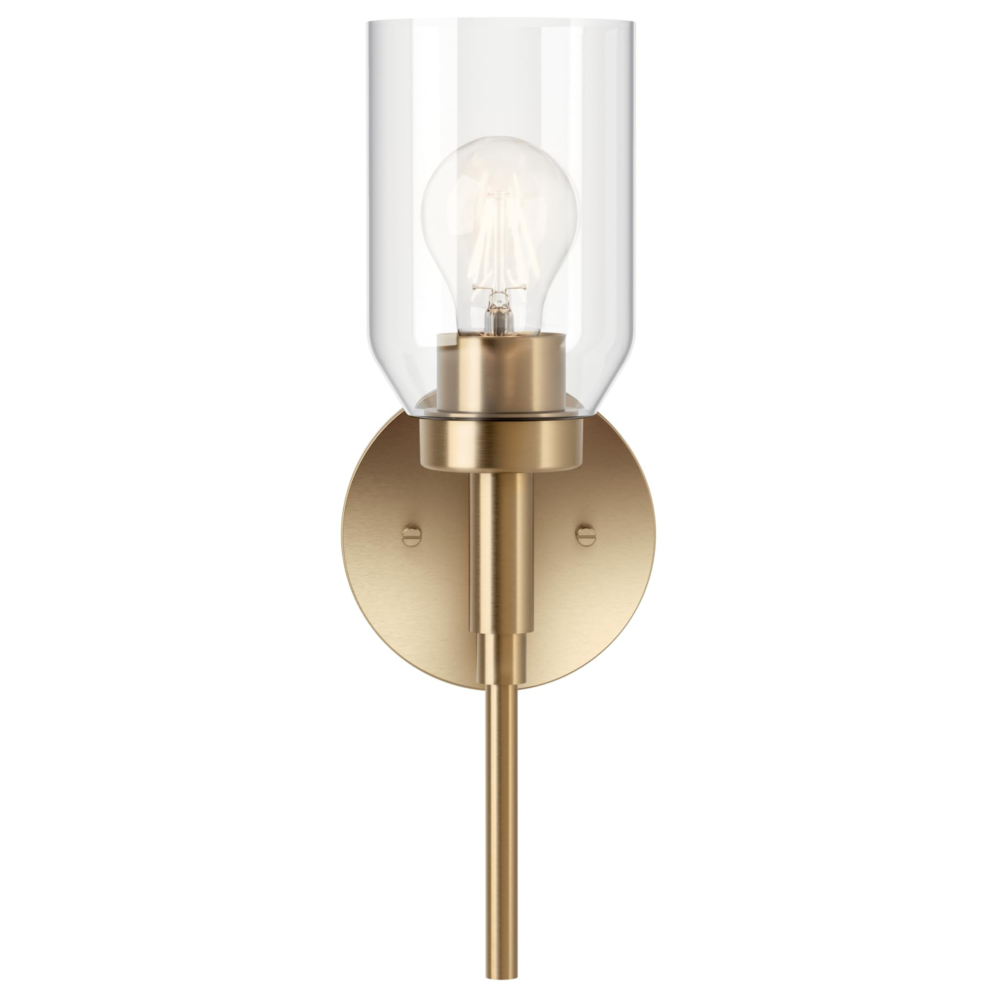 Kichler Madden 1-Light Bathroom Wall Sconce Light Fixture with Clear Glass in Champagne Bronze, M... | Amazon (US)