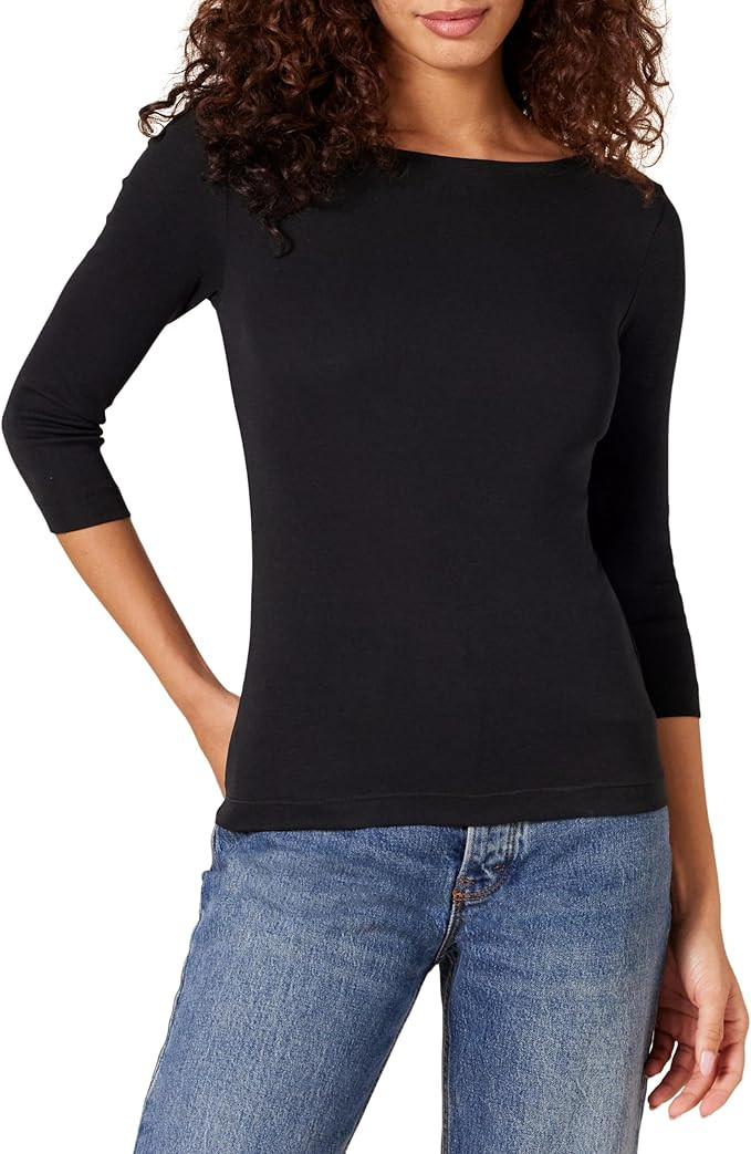 Amazon Essentials Womens 3/4 Sleeve Boatneck T-Shirt | Amazon (CA)