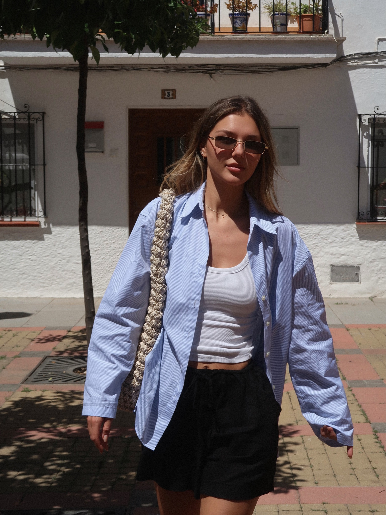 Holiday fit 🫶🏼 Blue striped shirt white tank and linen drawstring shorts - shirt size large 

#LTKeurope #LTKstyletip #LTKSeasonal