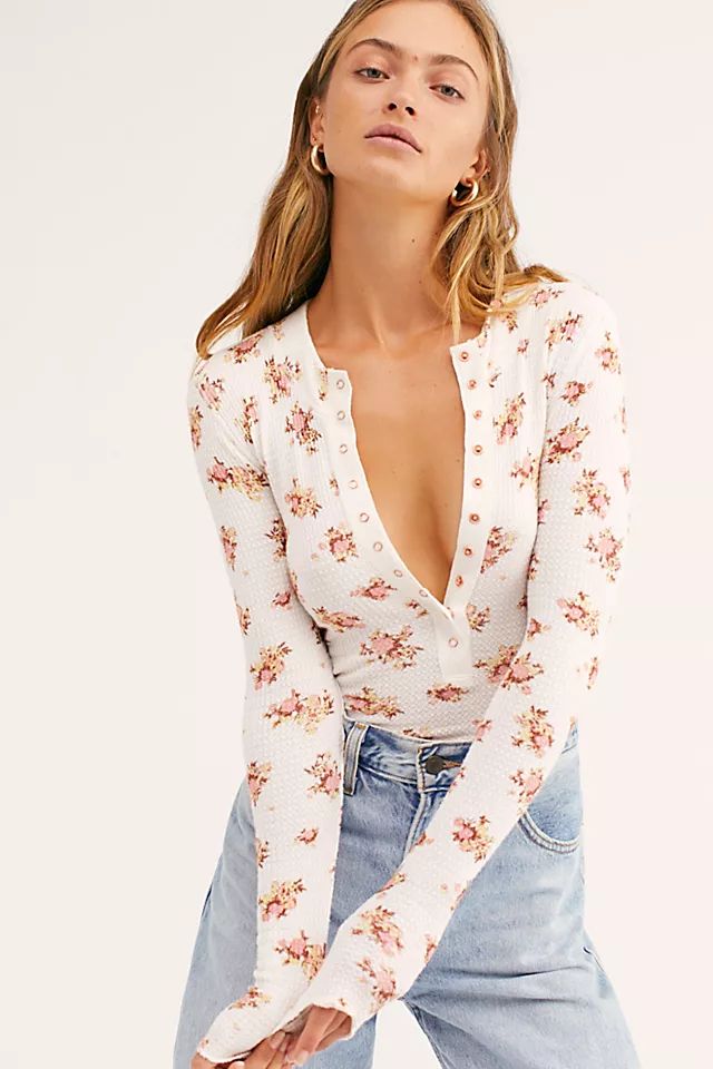 One Of The Girls Printed Henley | Free People (Global - UK&FR Excluded)