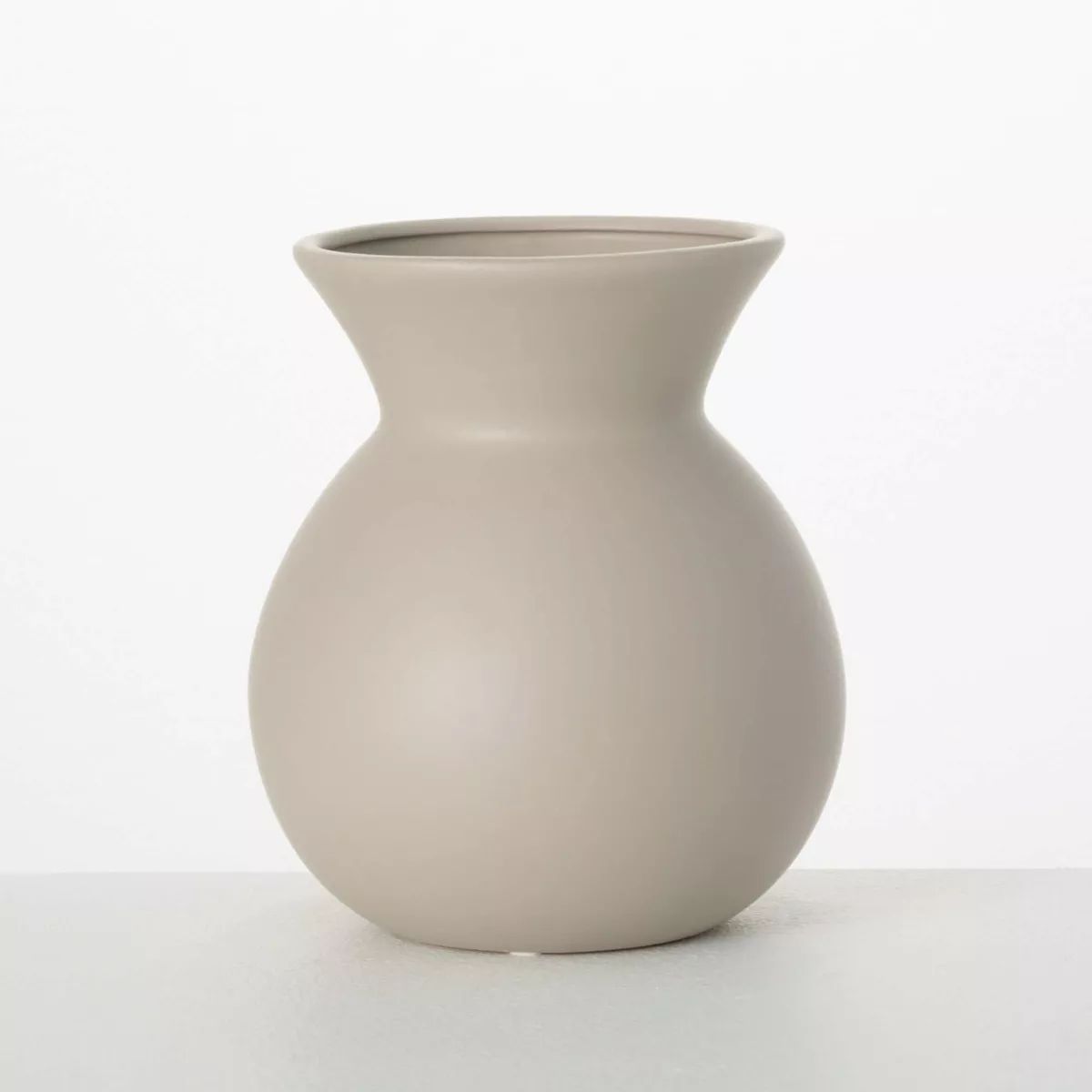 Sullivans 8.25" Matte Gray Hourglass Vase, Ceramic | Target