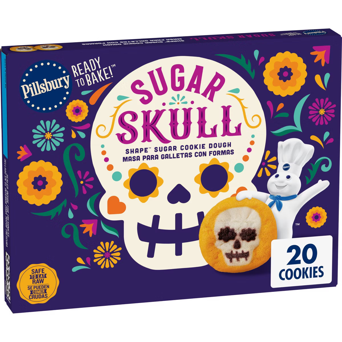 Pillsbury Sugar Skull Shape Cookies Dough - 9.1oz/20ct | Target