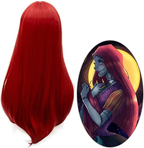 60cm Red Wig for Women Long Straight Center Part Cosplay wig for Halloween, Costume Party | Amazon (US)