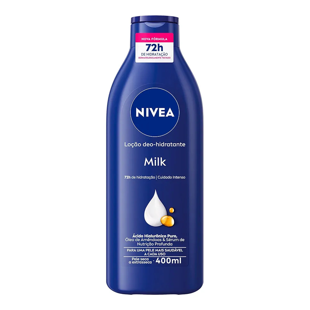 NIVEA Loção Deo-Hidratante Milk 400ml - Hidratação e nutrição profunda por 72h para uma pel... | Amazon (BR)
