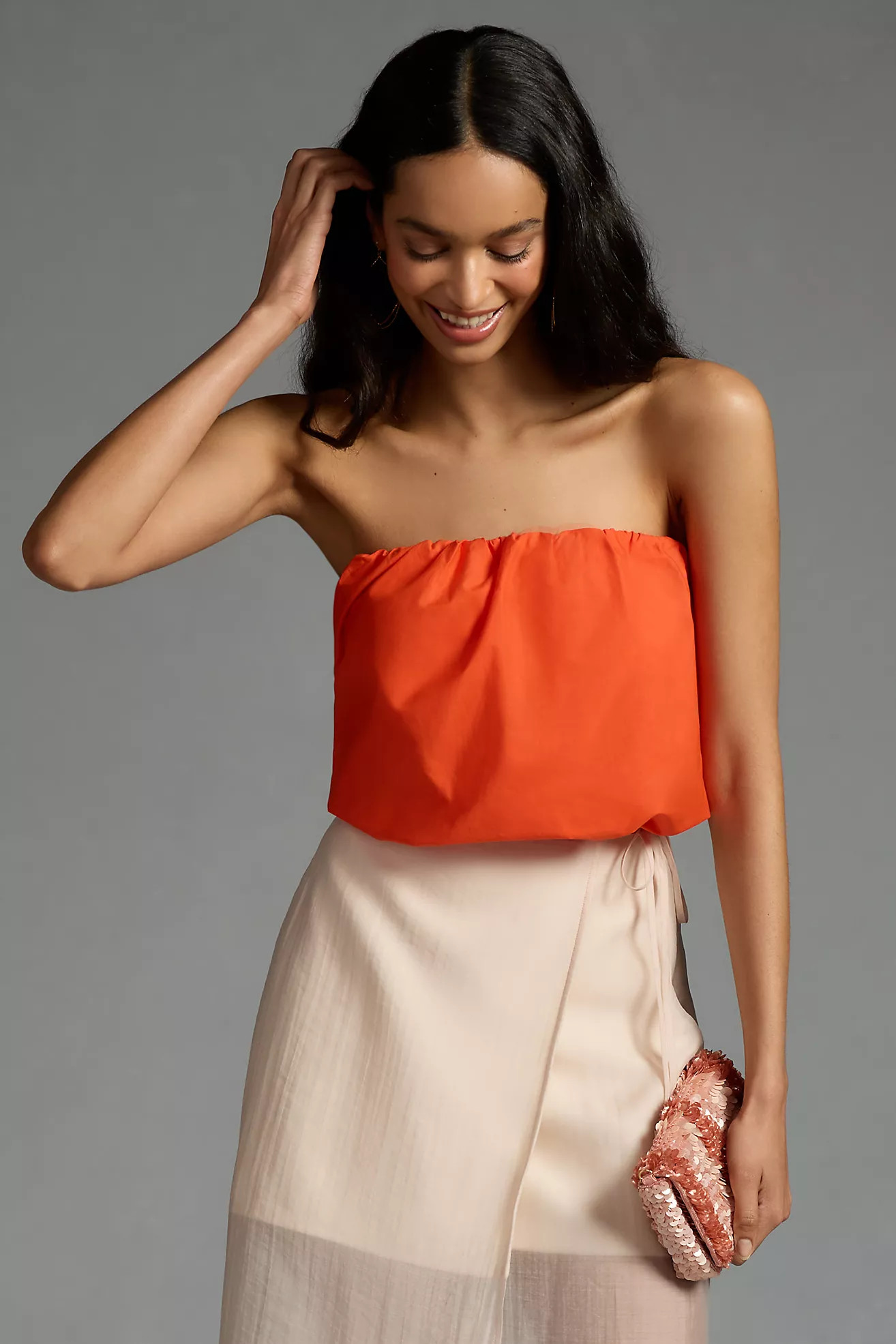 Maeve Strapless Poplin Bubble Top | Anthropologie (US)