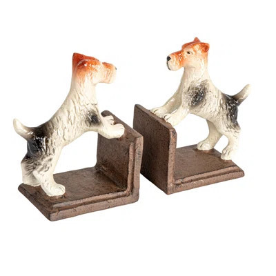 Cast Metal Jack Russell Terrier Bookends | Wayfair North America