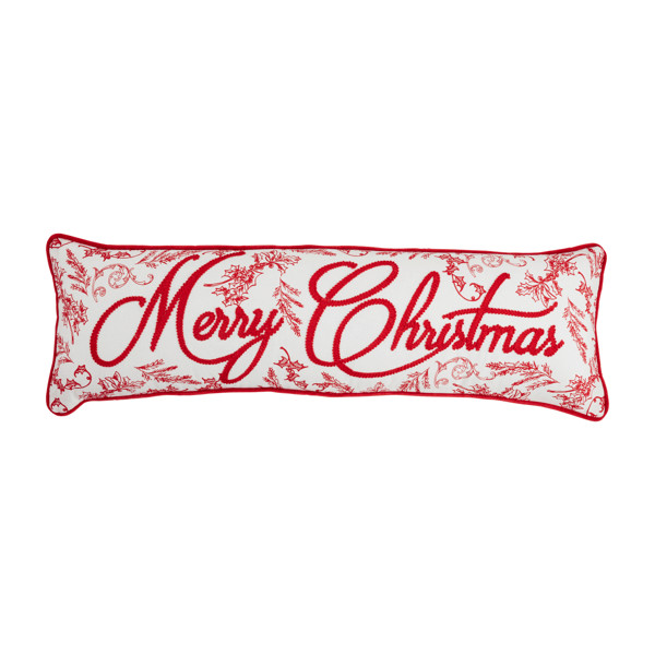 Merry Christmas Toile Pillow | Mud Pie