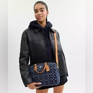 Coach Rowan Large Satchel Bag In Signature Canvas- Gold/Den Gold/Natural | Poshmark