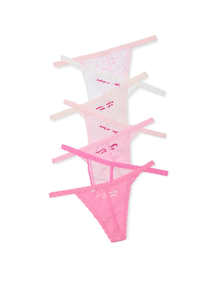 Buy PINK x LoveShackFancy Rules of Pink 7-Pack V-String Panties, Rules Of Pink Pack - Order Panti... | Victoria's Secret (US / CA )