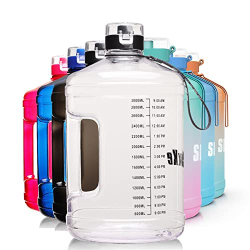 SLUXKE 1 Gallon Water Bottle Portable Water Jug Fitness Sports Daily Water Bottle with Motivational Time Marker,Leak-Proof, Wide Mouth, BPA Free Water Bottles for Sports Gym Fitness Work | Amazon (US)