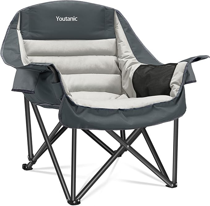 Oversized Camping Chair, Portable Folding Camping Chairs with Side Pocket, Cup Holder and Carry B... | Amazon (US)