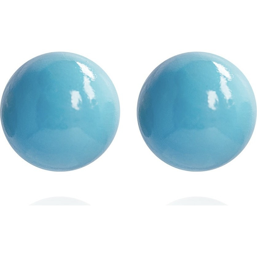 Women's Gaia Round Stud Earrings, Bluebird Feather | Maisonette