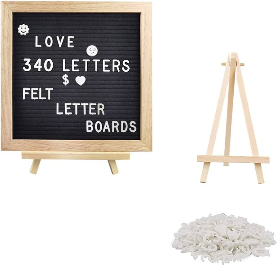 Felt Letter Message Board 340 Letters,Letter Board Sign with Stand, 10X10 Inch for Baby & Pregnan... | Amazon (US)