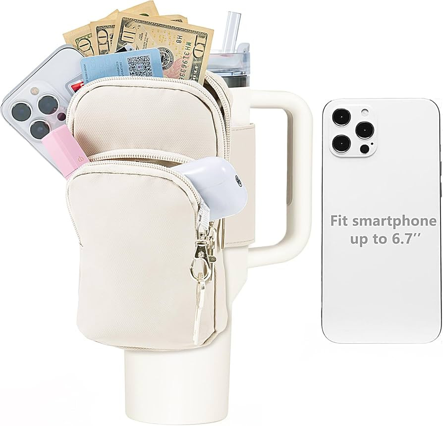 SUITMAT Water Bottle Pouch for Stanley Quencher Cup Tumbler, Large Cup Pouch Bag for Stanley Cup ... | Amazon (US)