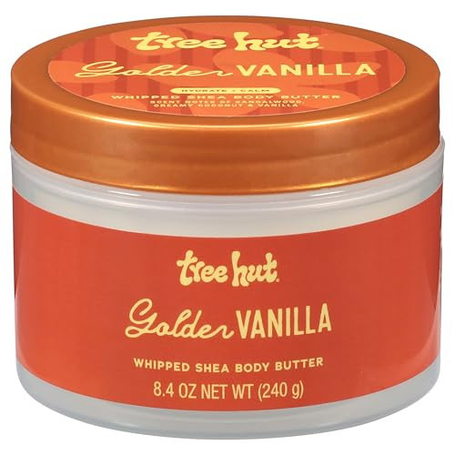 Tree Hut Golden Vanilla Whipped Shea Body Butter, Hydrating & Nourishing Body Lotion with Natural Oils, Moisturizer for Soft & Smooth Skin, 8.4 oz | Amazon (US)