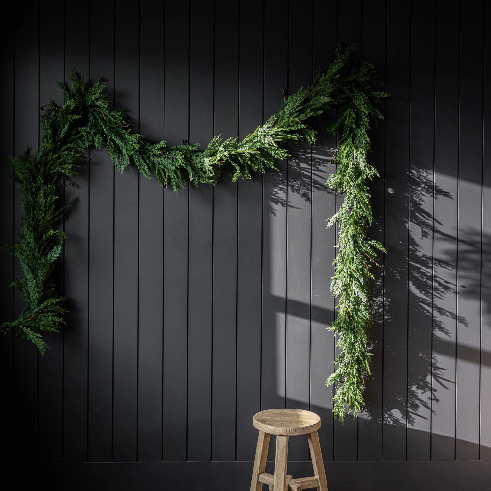 Navy Plum Berry Norfolk Cypress Real Touch Garland | By Luxe B Co. | luxe bCO